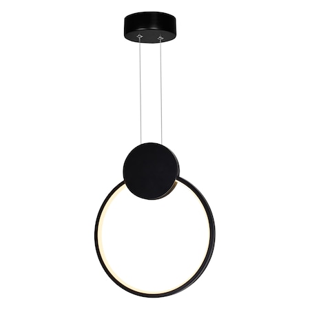 Cwi Lighting Pulley 12 in LED Black Mini Pendant 1297P12-1-101